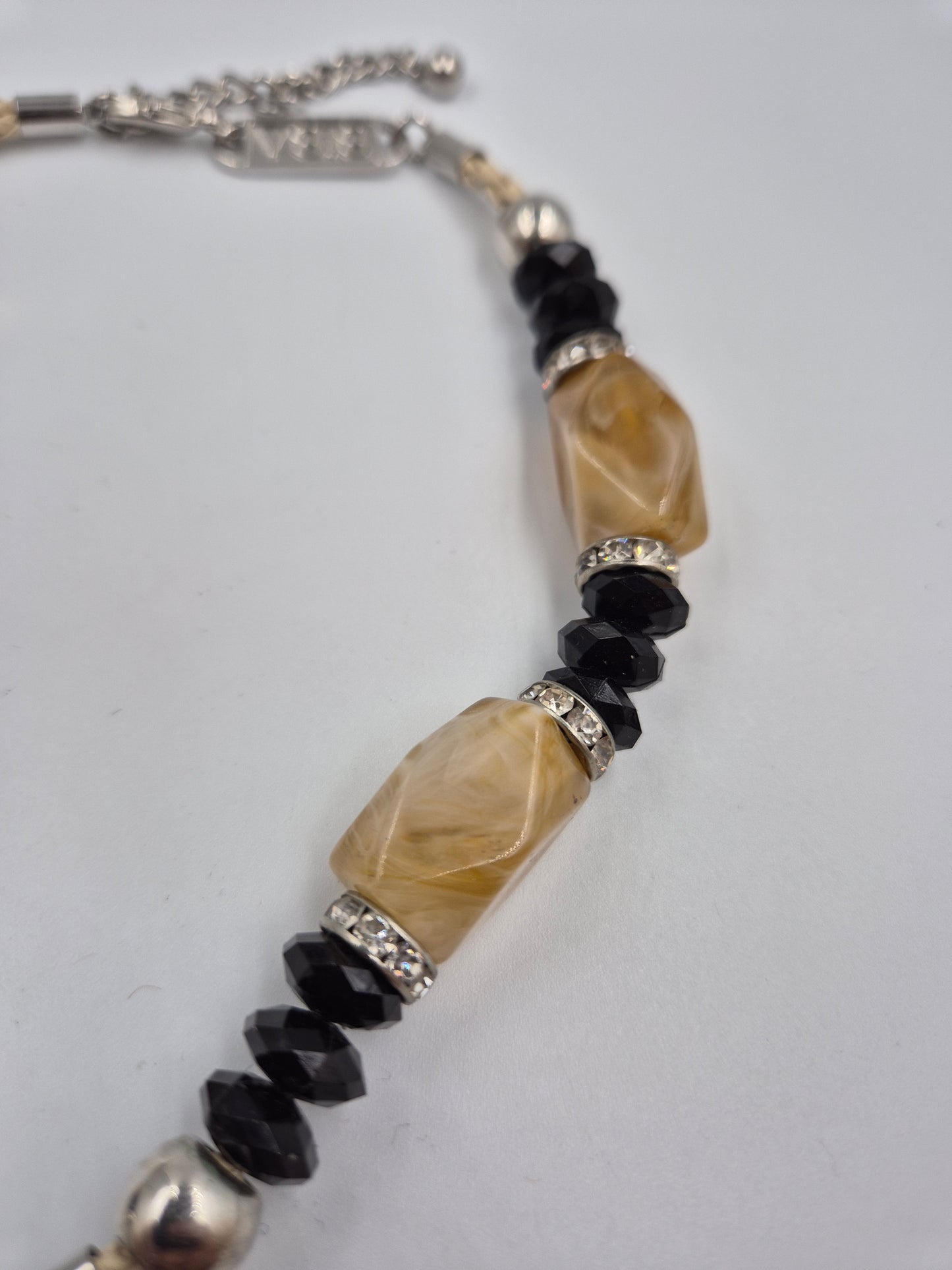 Elegante BIBA Damen Kette mit Herz Anhänger aus Naturstein