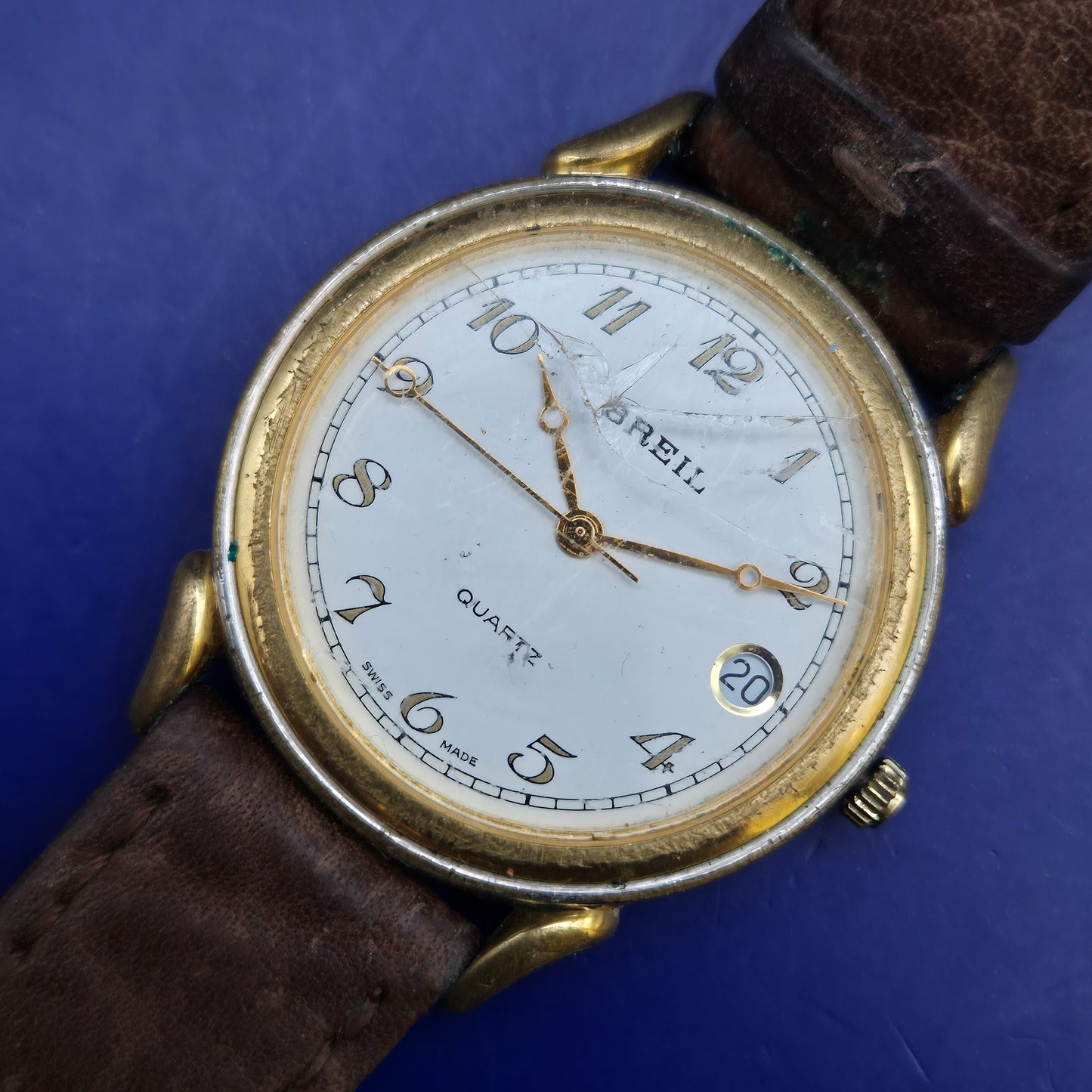 Klassische Breil Swiss Made Herren Uhr – Vintage Look mit Datumsanzeige