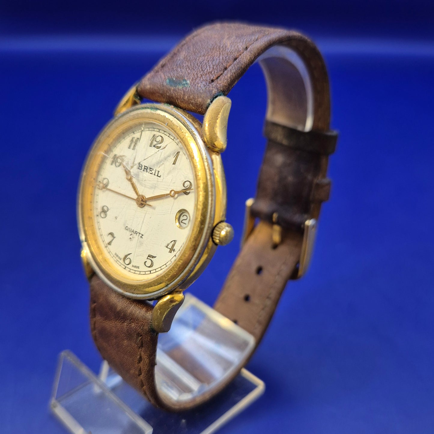 Klassische Breil Swiss Made Herren Uhr – Vintage Look mit Datumsanzeige