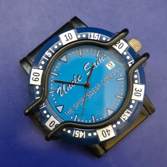 Uncle Sam Herren Uhr Gehäuse – Sportlicher Diver-Look in Blau