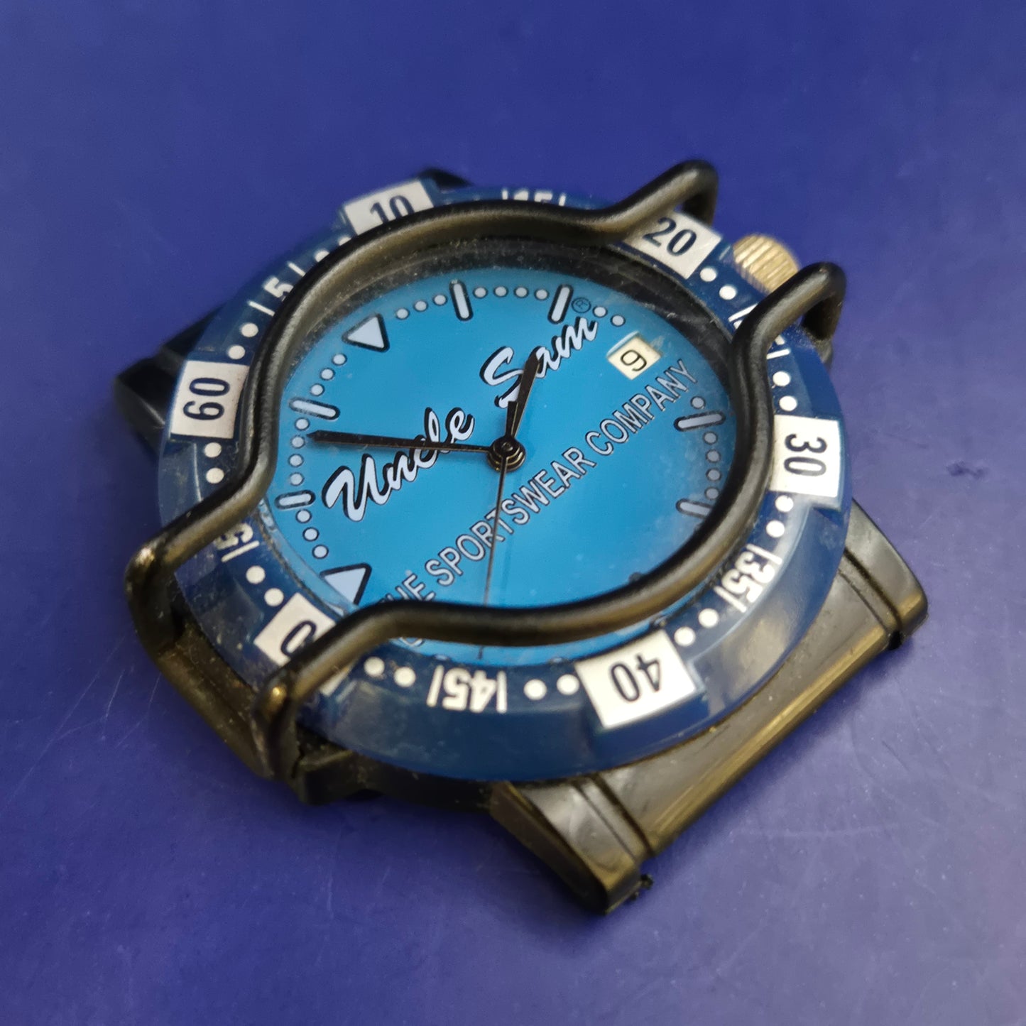 Uncle Sam Herren Uhr Gehäuse – Sportlicher Diver-Look in Blau