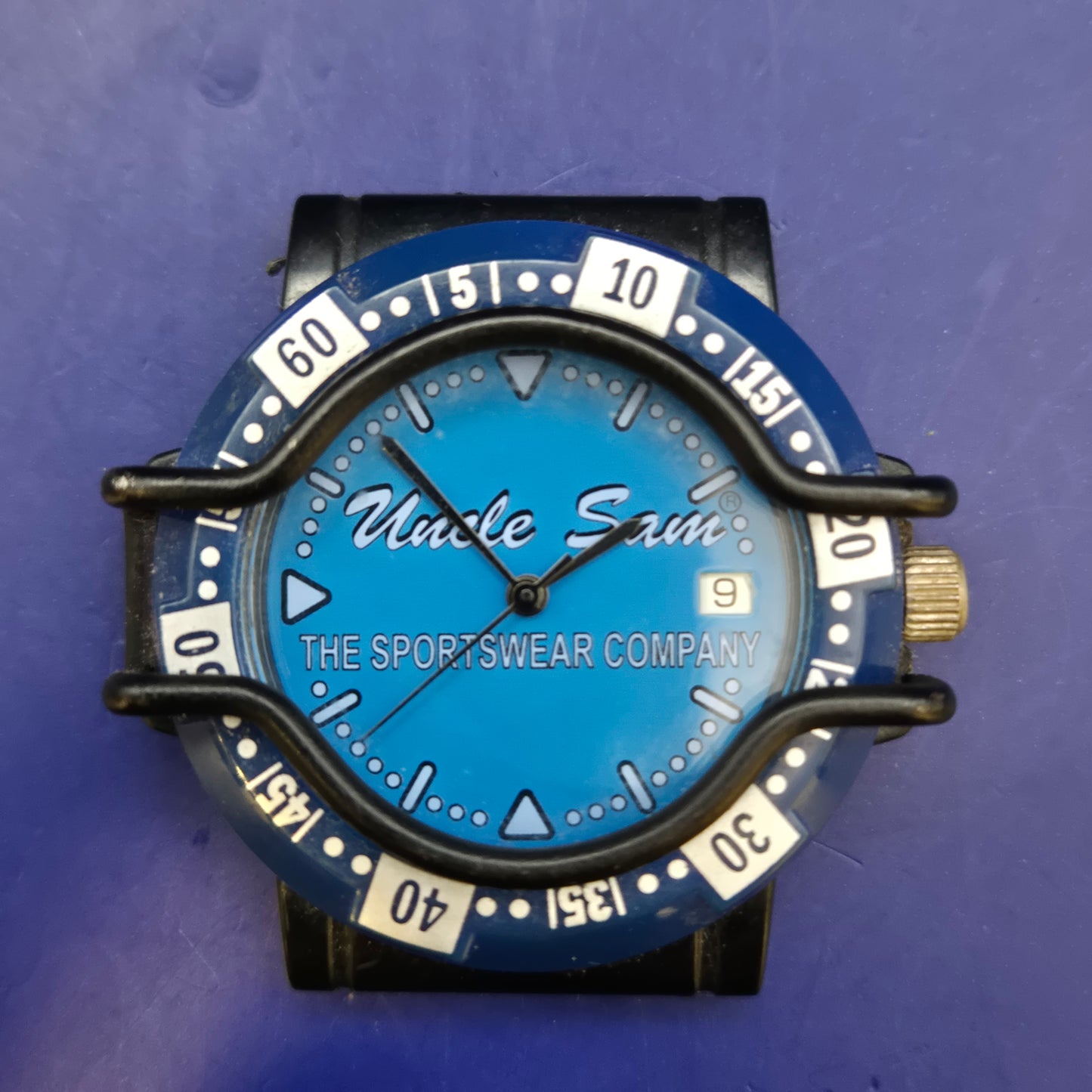 Uncle Sam Herren Uhr Gehäuse – Sportlicher Diver-Look in Blau