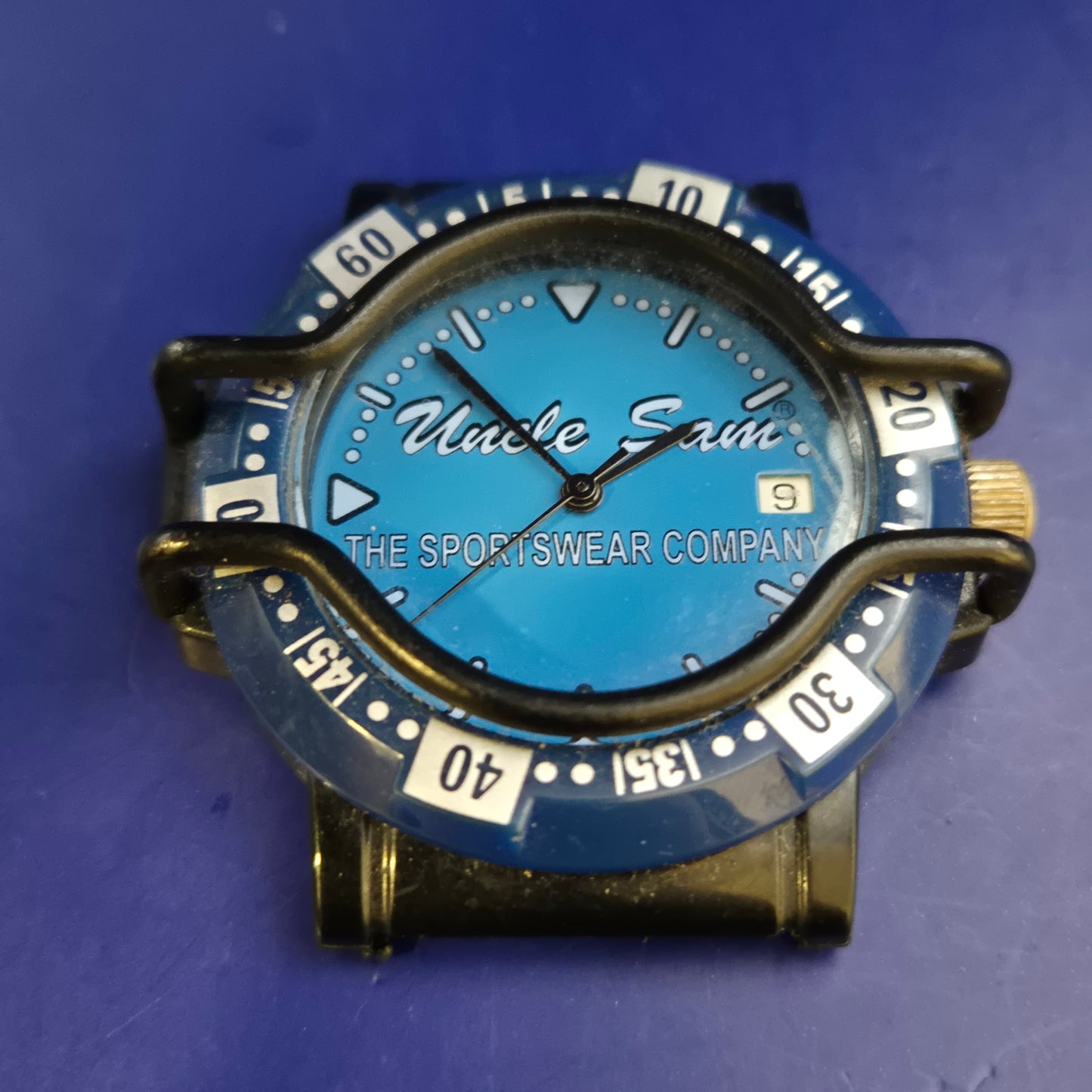 Uncle Sam Herren Uhr Gehäuse – Sportlicher Diver-Look in Blau