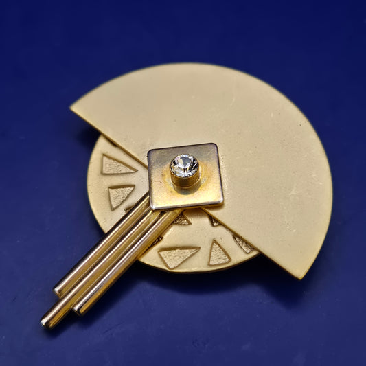 Elegante Art Déco Vintage Damen Brosche – Geometrisches Design in Gold