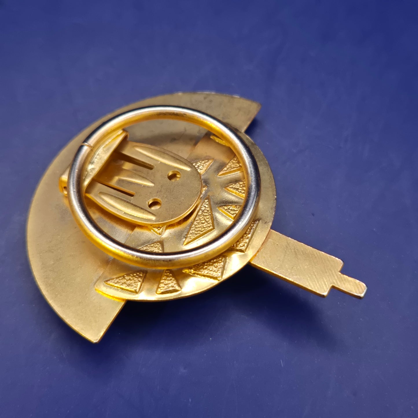 Elegante Art Déco Vintage Damen Brosche – Geometrisches Design in Gold