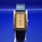 Klassische TCM Damen Uhr in Gold & Schwarz – Elegantes Rechteck Design