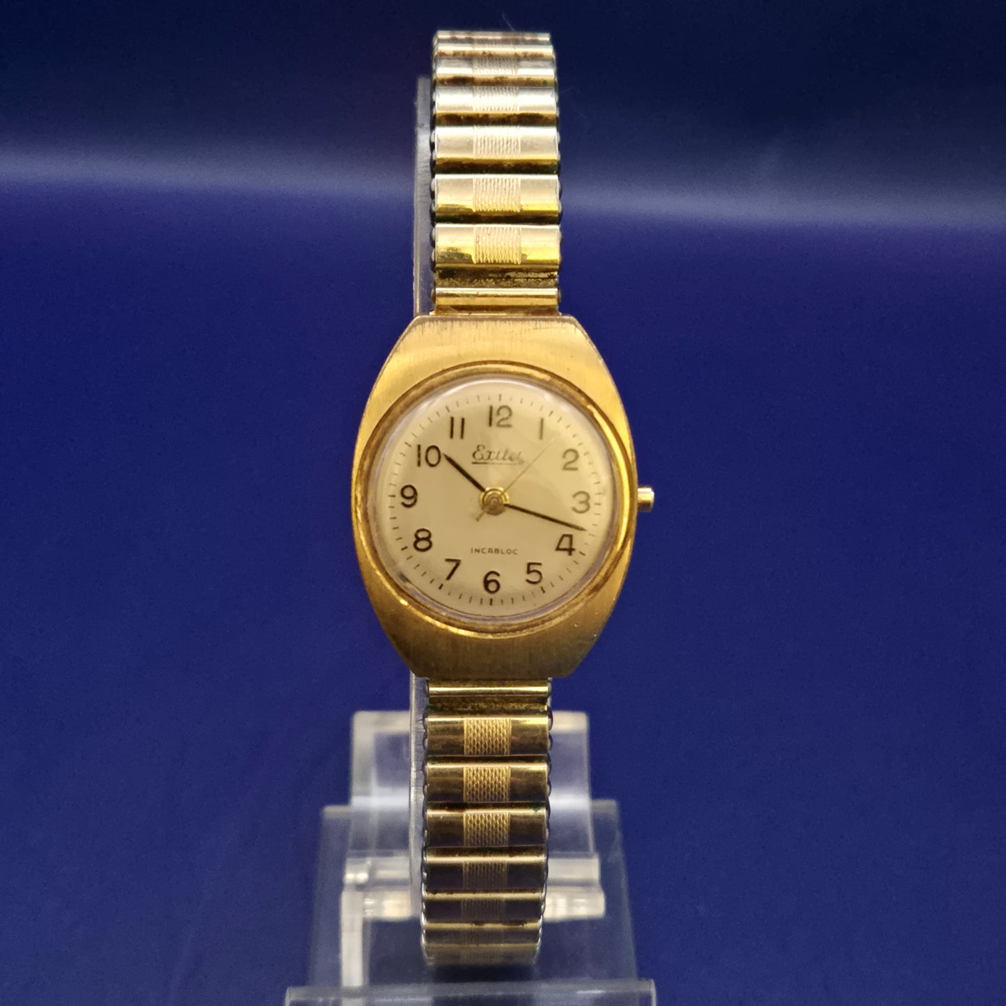 Klassische Exita Damen Uhr – Vergoldetes Vintage Design mit Fixo-Flex Band
