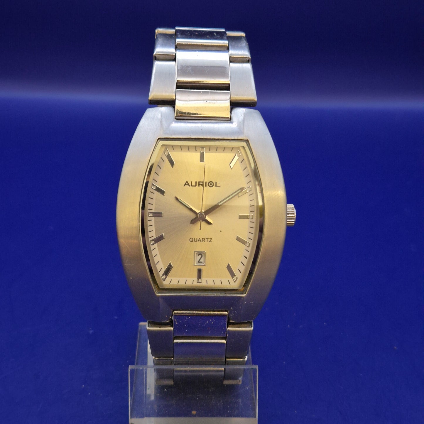 Klassische Auriol Herren Uhr mit Edelstahlarmband – Stilvolles Tonneau-Design