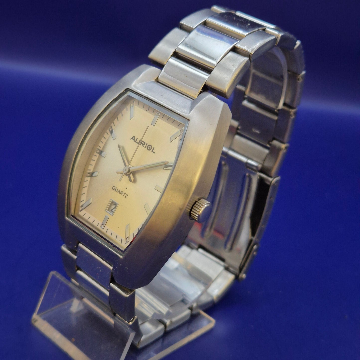 Klassische Auriol Herren Uhr mit Edelstahlarmband – Stilvolles Tonneau-Design