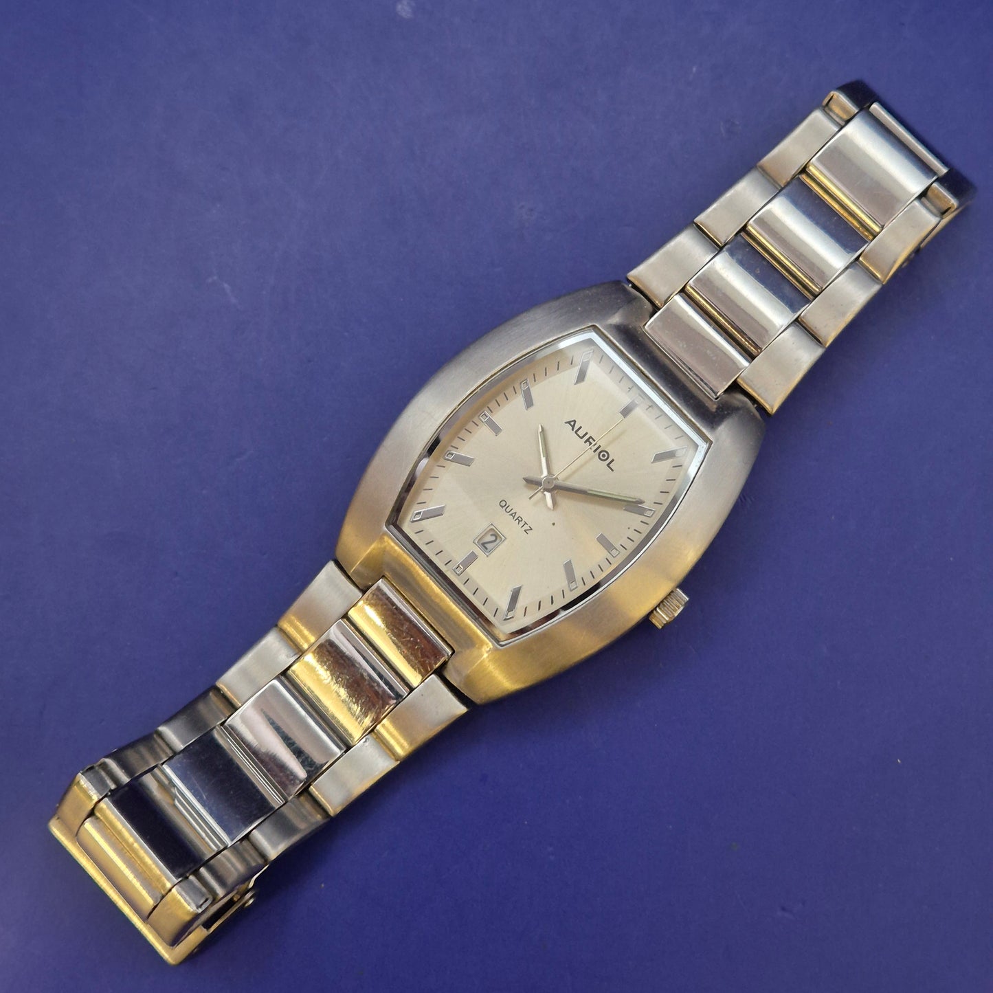 Klassische Auriol Herren Uhr mit Edelstahlarmband – Stilvolles Tonneau-Design