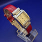 Elegante LF Beauty Damen Uhr – Rechteckiges Design mit rotem Lederband