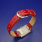 Elegante LF Beauty Damen Uhr – Rechteckiges Design mit rotem Lederband