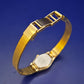 Vintage Citizen Seven Damen Uhr – Goldfarbener Klassiker mit Strukturmuster