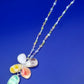 Bunte Stein Blumen Hals Kette – Farbenfrohes Design mit Anhänger