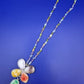 Bunte Stein Blumen Hals Kette – Farbenfrohes Design mit Anhänger