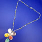 Bunte Stein Blumen Hals Kette – Farbenfrohes Design mit Anhänger