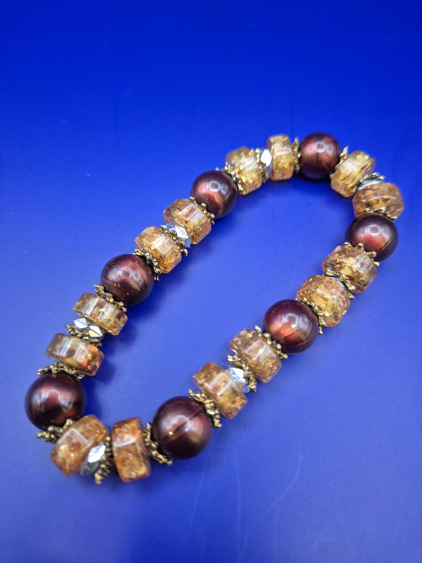 Stilvolles Perlen Armband in Braun und Amber – Eleganter Vintage Look