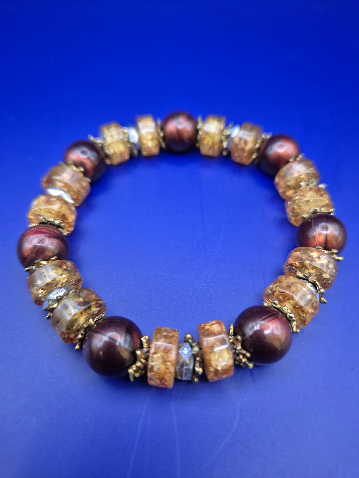Stilvolles Perlen Armband in Braun und Amber – Eleganter Vintage Look