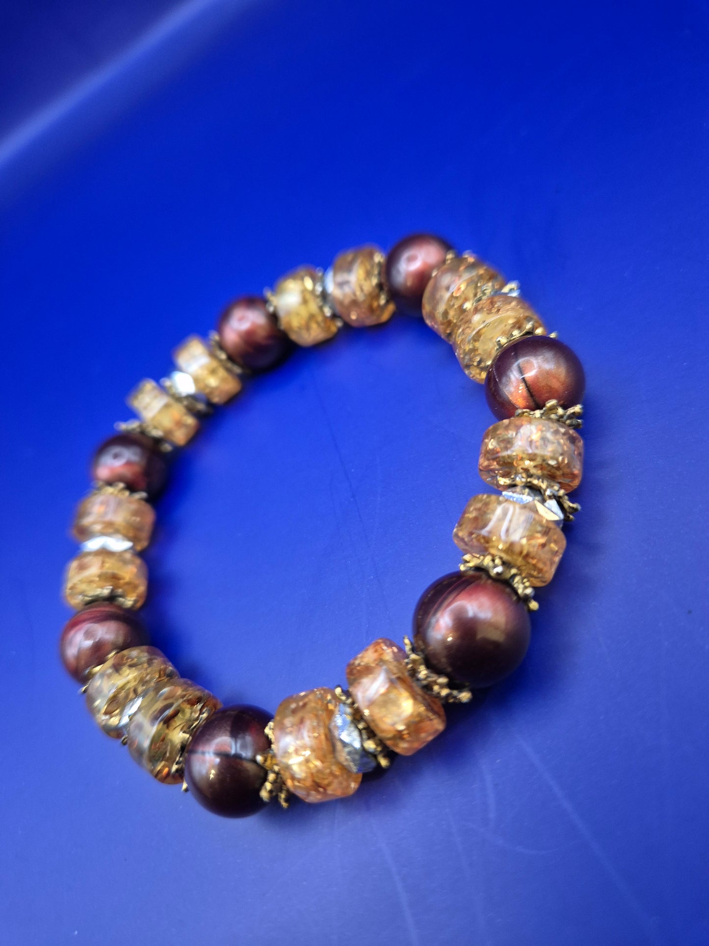 Stilvolles Perlen Armband in Braun und Amber – Eleganter Vintage Look