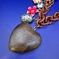 Vintage Charm Statement Damen Uhr Kette – Herz Anhänger & Blumen Charms
