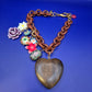 Vintage Charm Statement Damen Uhr Kette – Herz Anhänger & Blumen Charms