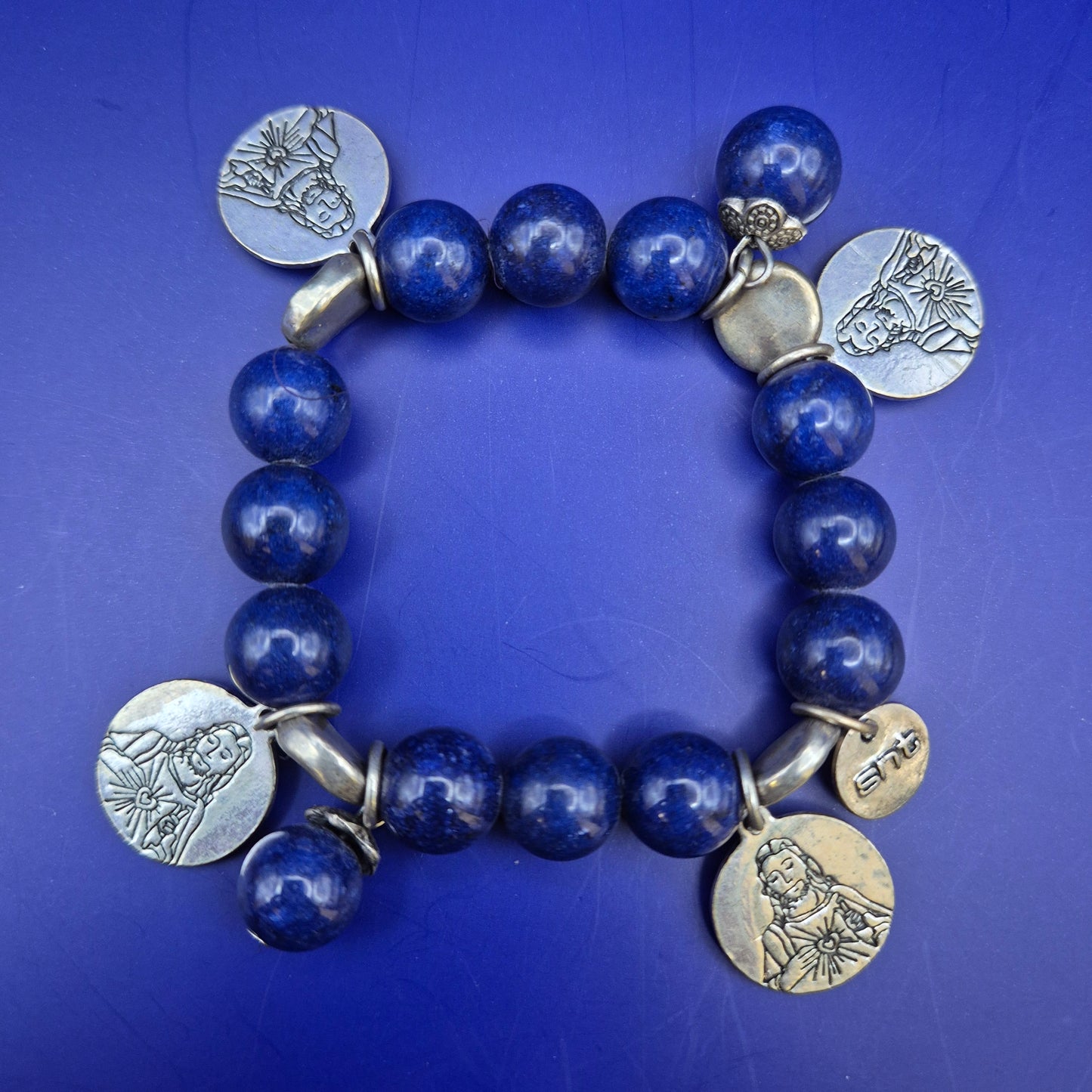 Spirituelles Lapis Lazuli Armband – Dunkelblaues Perlen Armband