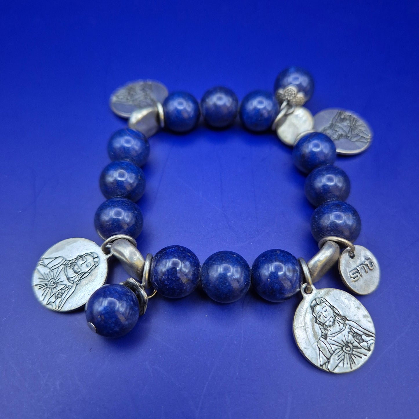 Spirituelles Lapis Lazuli Armband – Dunkelblaues Perlen Armband