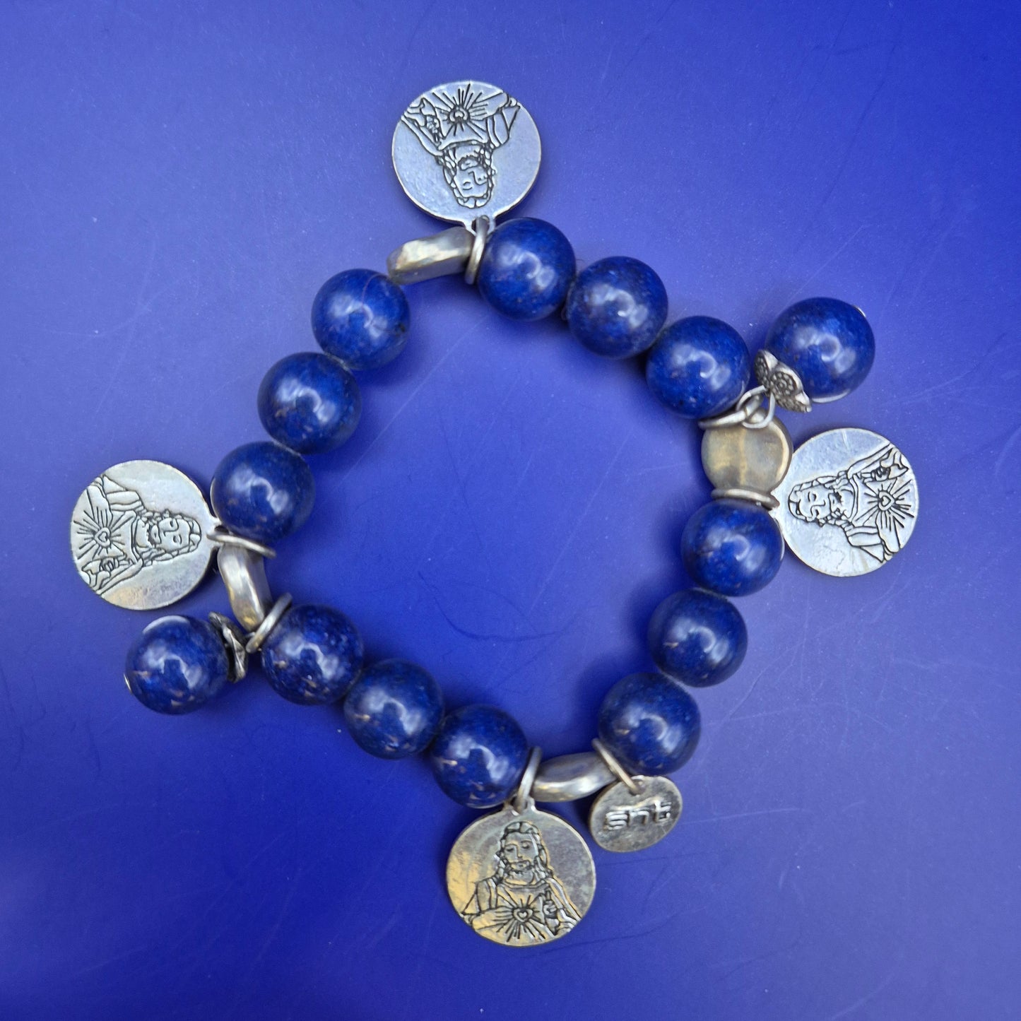 Spirituelles Lapis Lazuli Armband – Dunkelblaues Perlen Armband
