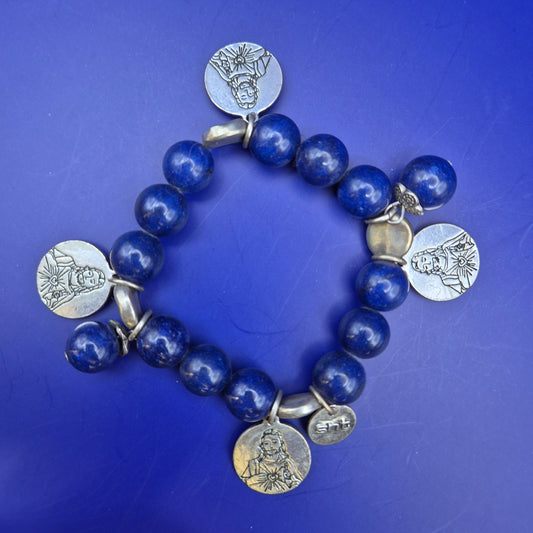 Spirituelles Lapis Lazuli Armband – Dunkelblaues Perlen Armband