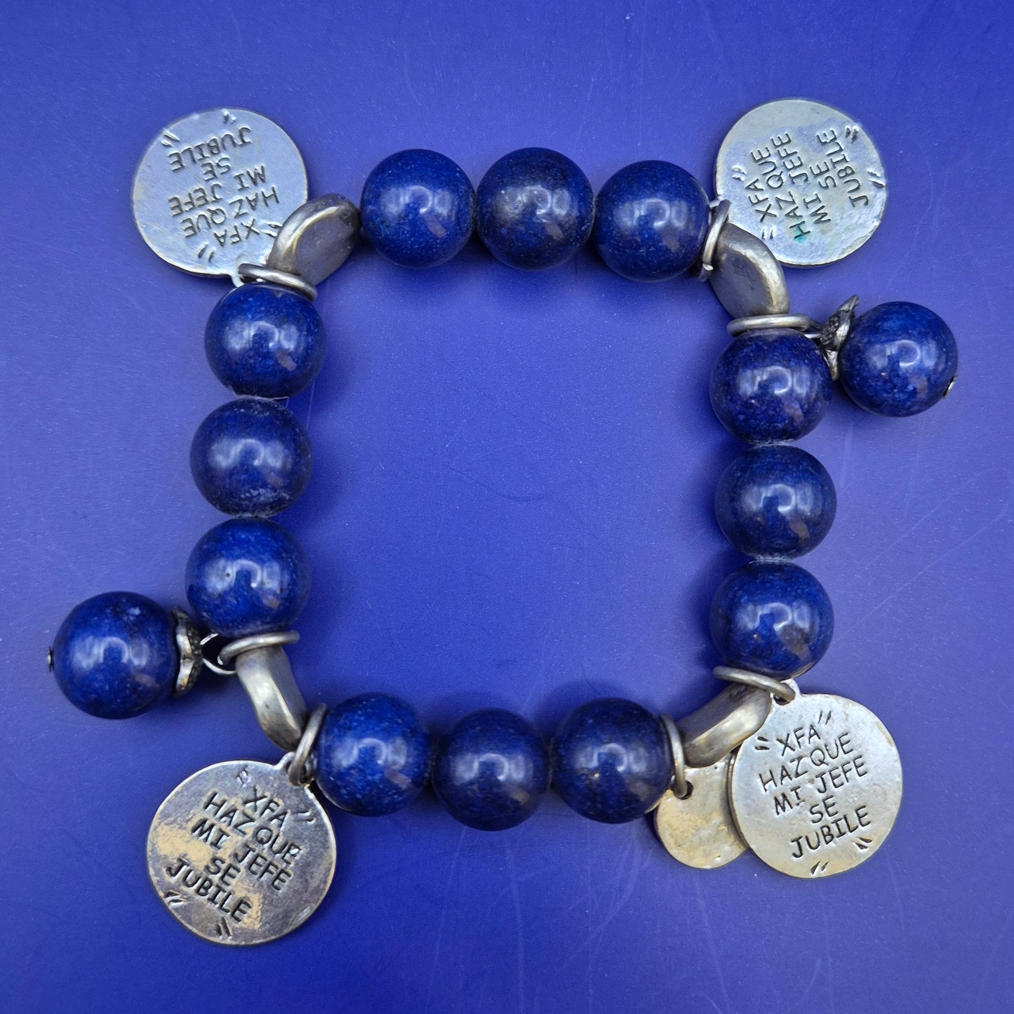 Spirituelles Lapis Lazuli Armband – Dunkelblaues Perlen Armband