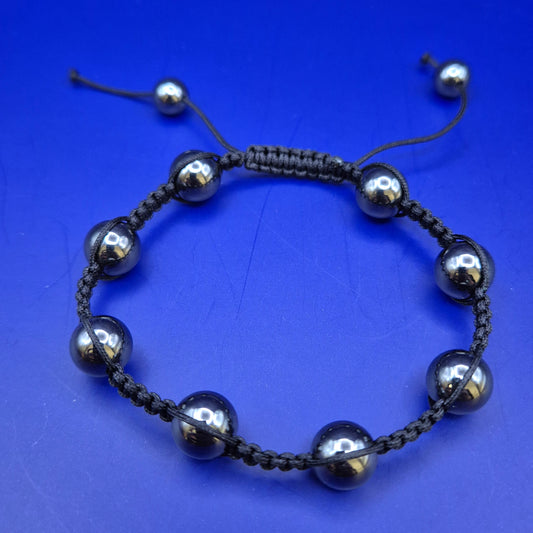 Stilvolles Hämatit Shamballa Armband – Unisex Macramé Schmuck