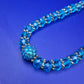 Elegante Damen Kette mit funkelnden blauen Kristallen – Stilvoller Look