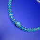 Elegante Damen Kette mit funkelnden blauen Kristallen – Stilvoller Look