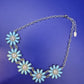 Elegante Statement Damen Kette – Florales Design mit blauen Elementen