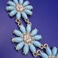 Elegante Statement Damen Kette – Florales Design mit blauen Elementen