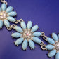 Elegante Statement Damen Kette – Florales Design mit blauen Elementen