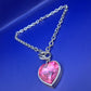 Elegante Damen Kette mit pinkem Herzanhänger – Romantischer Stil