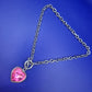 Elegante Damen Kette mit pinkem Herzanhänger – Romantischer Stil