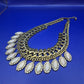 Statement Kette in Gold-Optik mit Strass & Steinen – Boho Chic Damen Kette