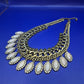 Statement Kette in Gold-Optik mit Strass & Steinen – Boho Chic Damen Kette