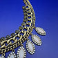 Statement Kette in Gold-Optik mit Strass & Steinen – Boho Chic Damen Kette