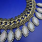 Statement Kette in Gold-Optik mit Strass & Steinen – Boho Chic Damen Kette