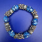 Blaues Polymer Clay Blumen Armband – Modischer Arm Schmuck