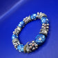 Blaues Polymer Clay Blumen Armband – Modischer Arm Schmuck