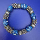 Blaues Polymer Clay Blumen Armband – Modischer Arm Schmuck