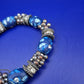 Blaues Polymer Clay Blumen Armband – Modischer Arm Schmuck