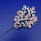 Elegante Damen Brosche mit Rosa Strasssteinen – Florales Design