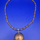Elegante Damen Kette mit braun facettierten Perlen und Anhänger