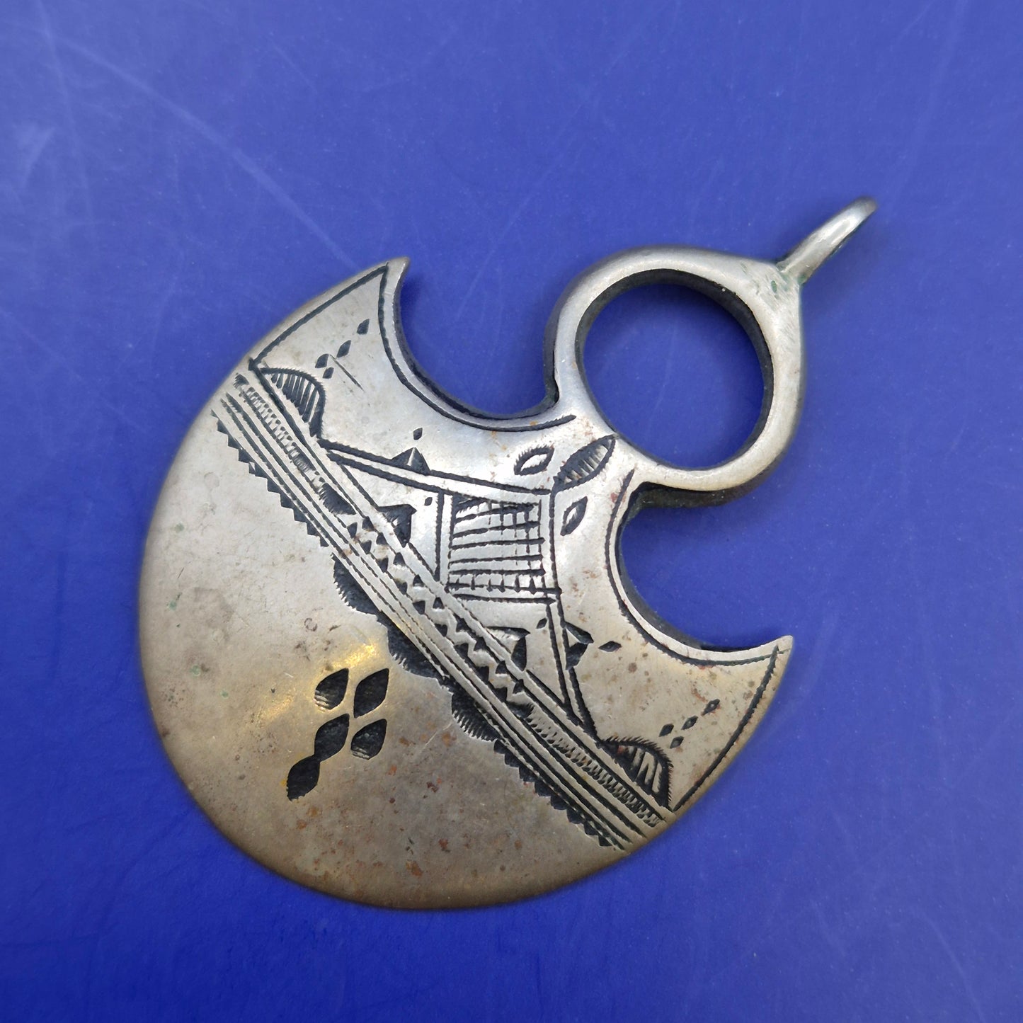 Traditioneller Tuareg Anhänger – Handgravierter Silber Schmuck Beduinen Stil