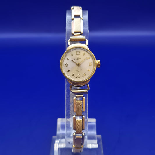 Elegante Pronto Damen Uhr – Vintage-Stil mit Rolled Gold Gehäuse